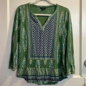 Lucky Brand Popover Printed Top